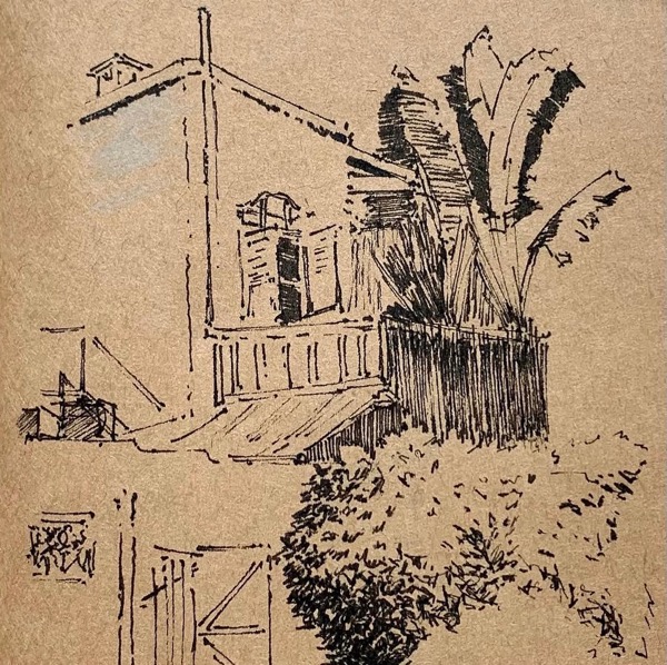House on kraft paper